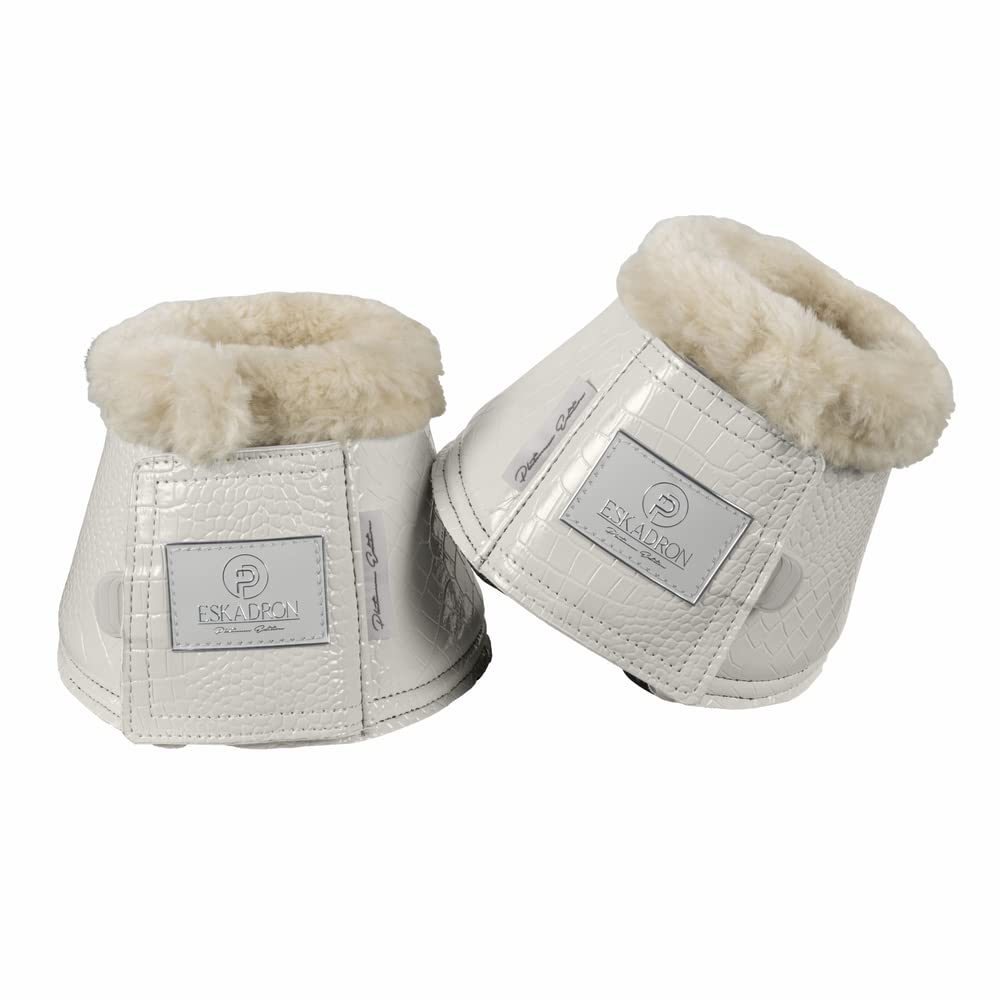 Eskadron Platinum Hufglocken, Sprungglocken Croco FAUXFUR 1 Paar pearlgrey S, pearlgrey S