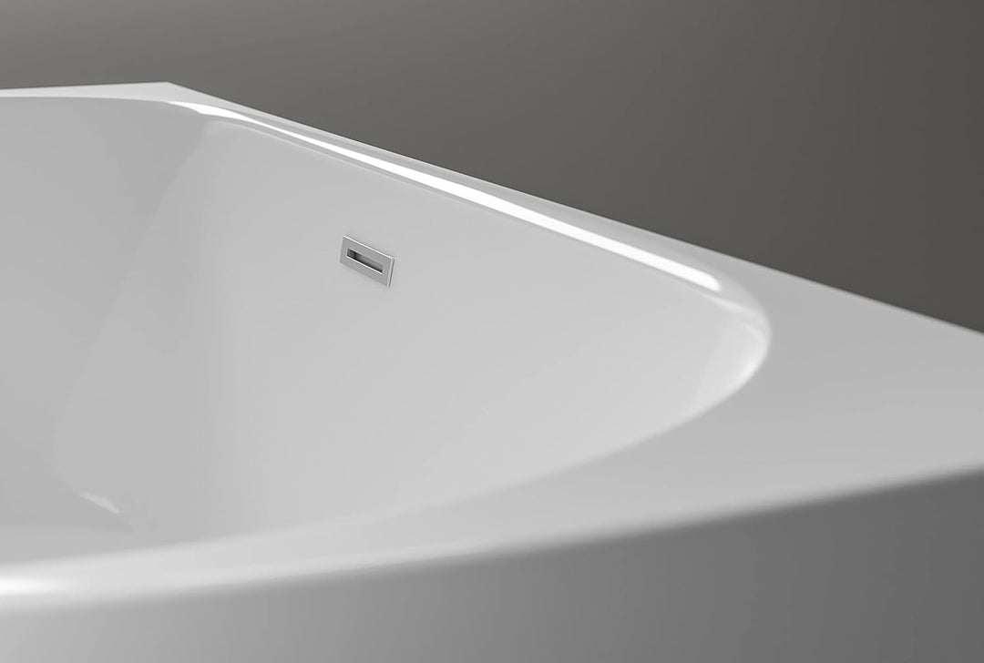 BERNSTEIN Freistehende Badewanne aus Sanitäracryl Wanne mit Doppelwandiger Konstruktion 170 x 75 x 6