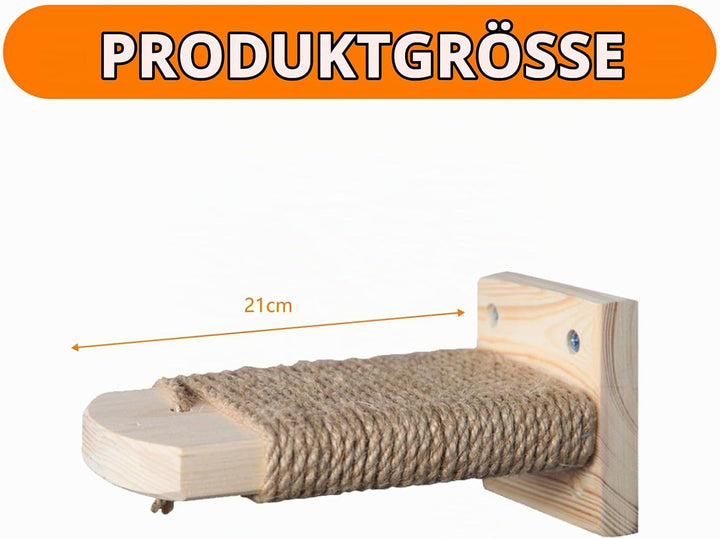 4 in 1 Kletterwand für Katzen Katzentreppe Wand, Wandliege mit Juteseil zum Kratzen, Katzentreppe Pl