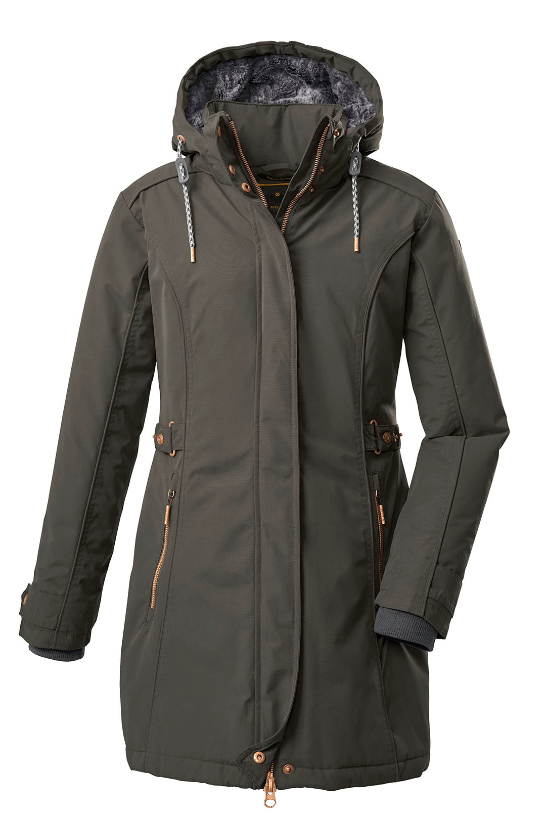G.I.G.A. DX Damen Gw 6 Wmn Prk Casual Funktionsparka mit abzippbarer Kapuze 42 grün/anthrazit, 42 gr