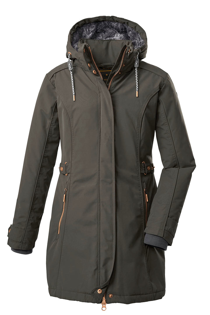 G.I.G.A. DX Damen Gw 6 Wmn Prk Casual Funktionsparka mit abzippbarer Kapuze 42 grün/anthrazit, 42 gr
