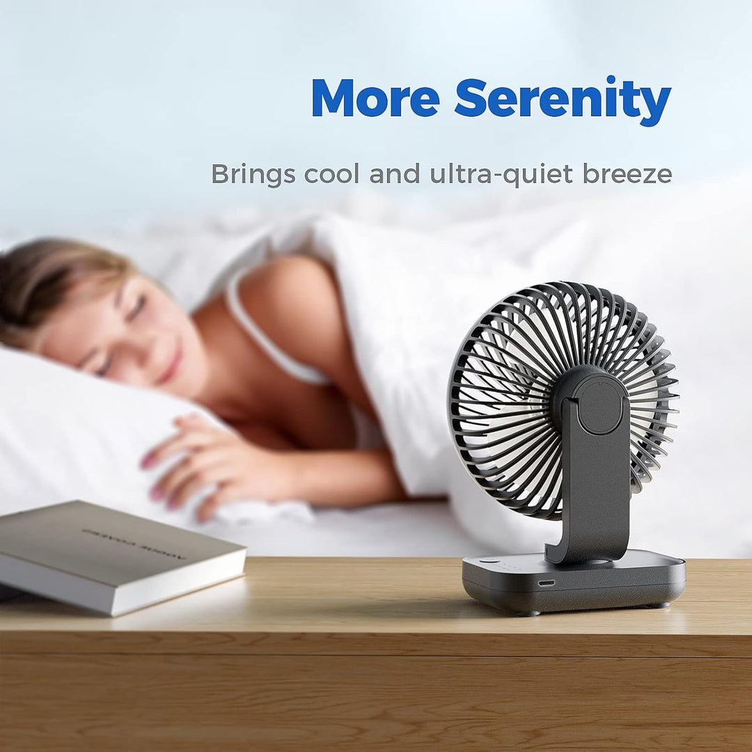 OCOOPA USB Ventilator Ultra Leise - 4000mAh Tischventilator, 4 Geschwindigkeiten, Mini Ventilator fü