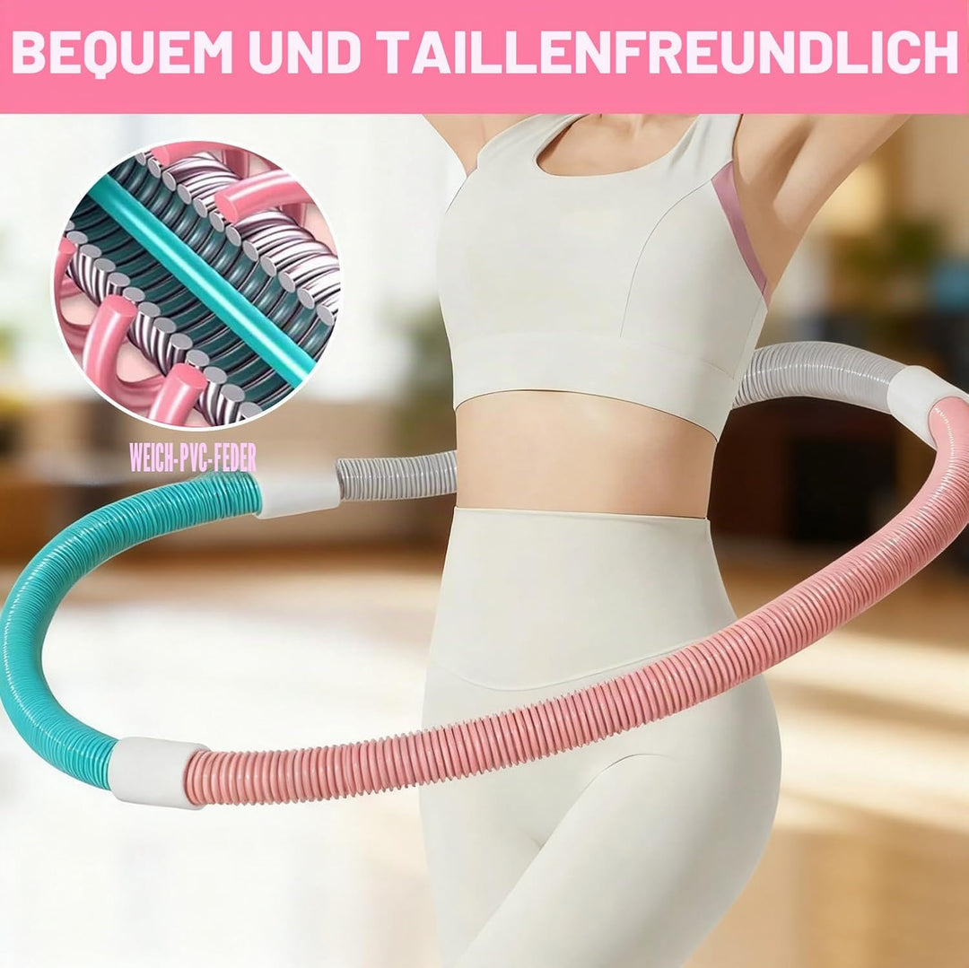 Weicher Hula Hoop Reifen für Erwachsene - 1.4kg, faltbar, gewichteter Fitness Hoop für Bauch &amp; Taill