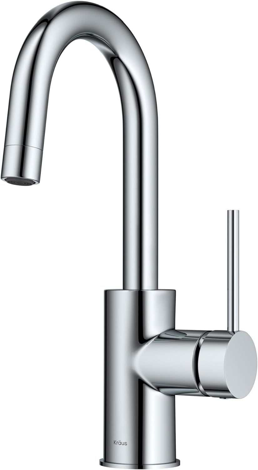 Kraus KPF-2600CH Modern Mateo-Einhebel-Küchenarmatur, Chrom Chrom Einheitsgrösse Bar-Wasserhahn, Chr