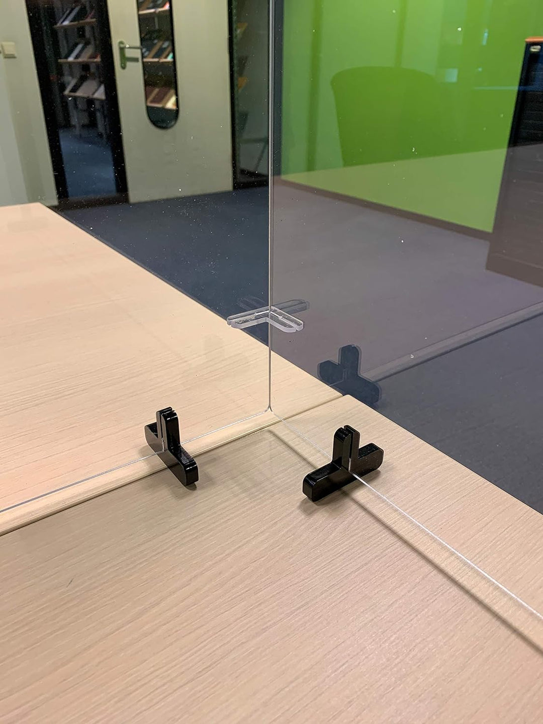 Jalema 7999842 – Set mit 4 Trennwänden für den Schreibtisch, transparent und modular, mit Schraubstä