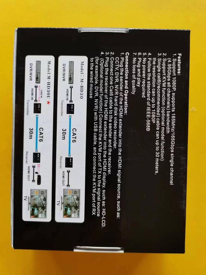 KVM-Extender HDMI RJ45 30M 1080P HDMI KVM-Extender mit USB auf Cat6 5E LAN Network Ethernet Extender