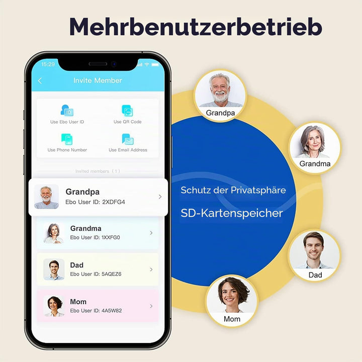 Enabot EBO SE Heimtierkameras mit EBO ROLA-PET App,1080P WLAN Mobiler Überwachungskamera Innen mit N