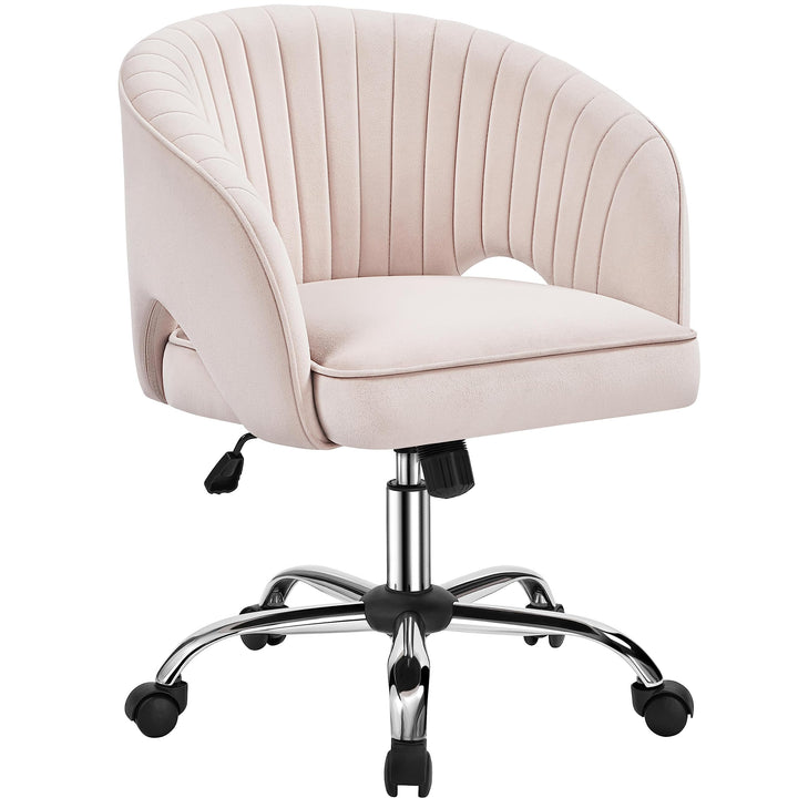 Yaheetech Bürostuhl mit Samtbezug, Ergonomischer Schreibtischstuhl mit Armlehnen, Drehstuhl mit Roll