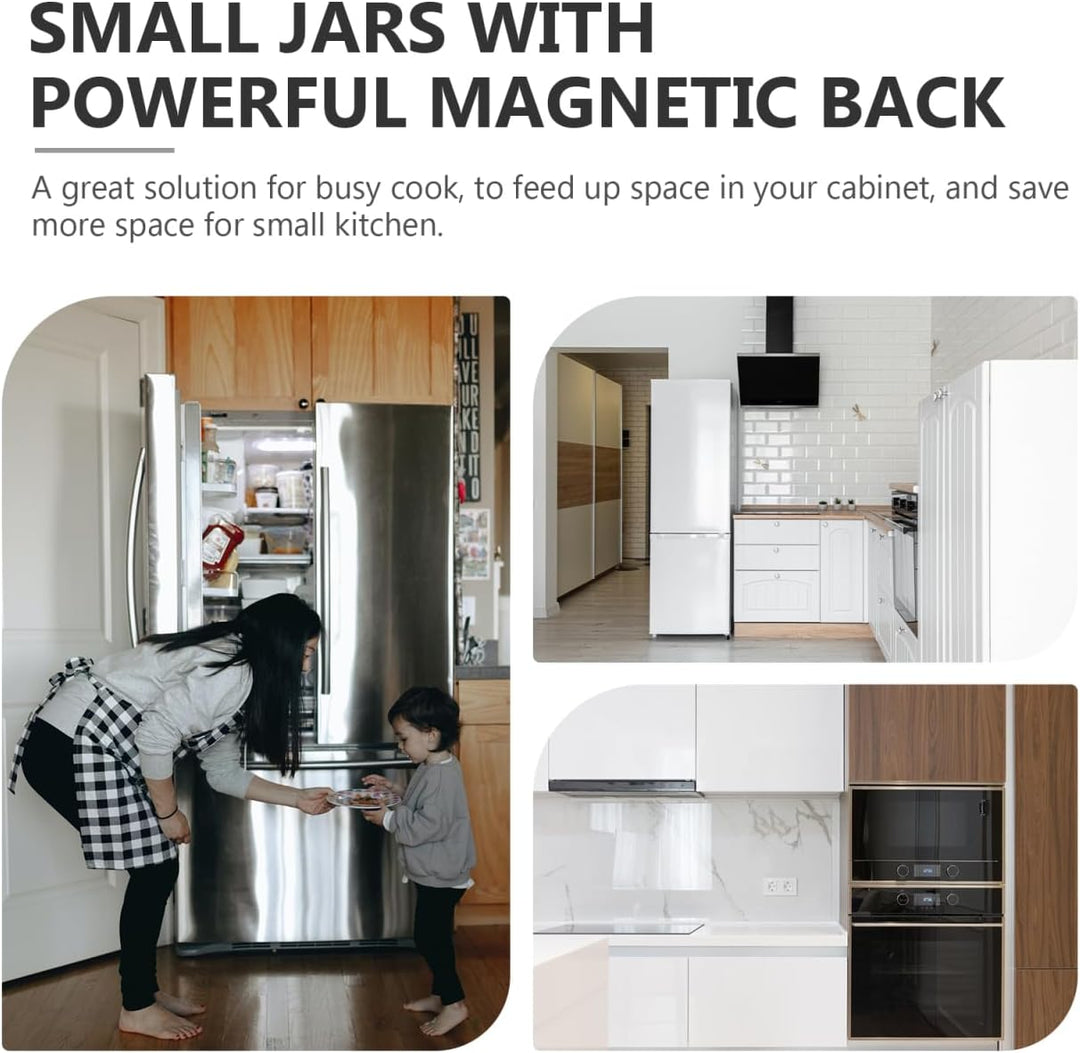 DOITOOL 4 Stück Magnetische Aufbewahrungsbox kann Kühlschrank Behälter für Gewürze Metallbehälter mi