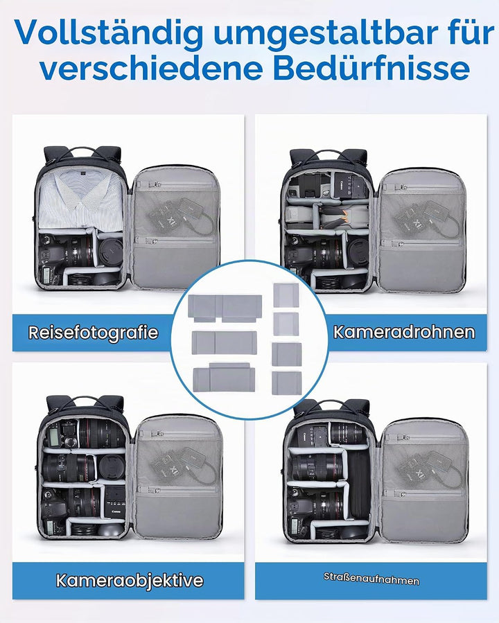 bagsmart Kamerarucksack,DSLR SLR Klein Kameratasche für Fotografen Kompatibel,Schultergurt 2-in-1 Re