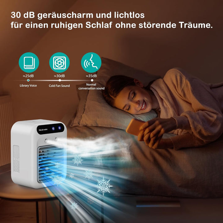 Mobile Klimaanlage, leise Tragbare Klimaanlage, 500ml-Luftkühler, 2 Geschwindigkeitsstufen, 2 Nebelm