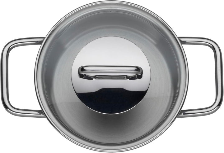 Silit Extra Cook Mini-Bratentopf 12 cm mit Glasdeckel, Innenskalierung, breiter Schüttrand, qualitat