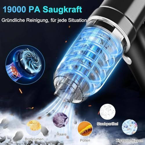 GKEAPZA Handstaubsauger, kabellos, Mini-Autoreiniger, 15000 PA, leichter Staubsauger & Gebläse, Stau