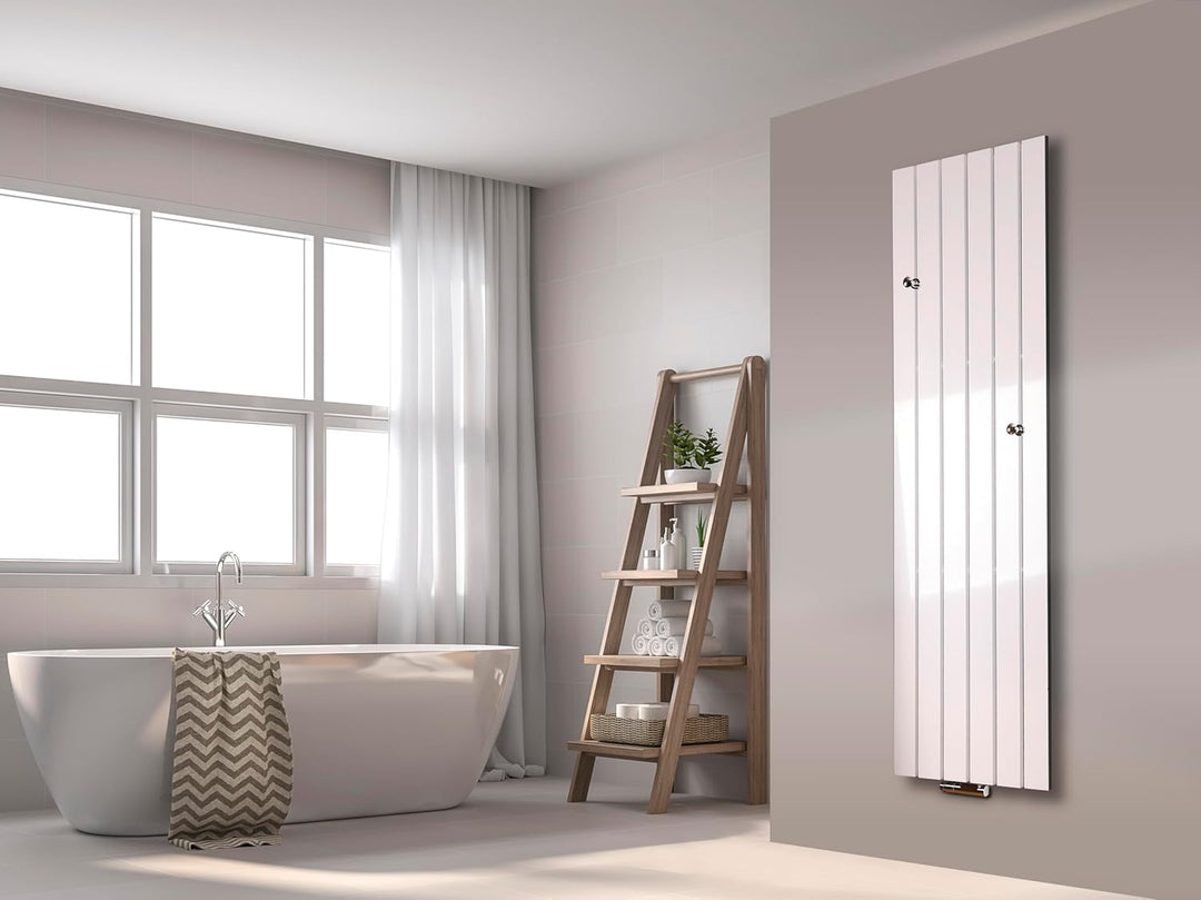 Badheizkörper Design Peking 3 180x47cm 1118 Watt weiss (+ 2 Knopfhalter) SZAGATO Handtuchwärmer Hand