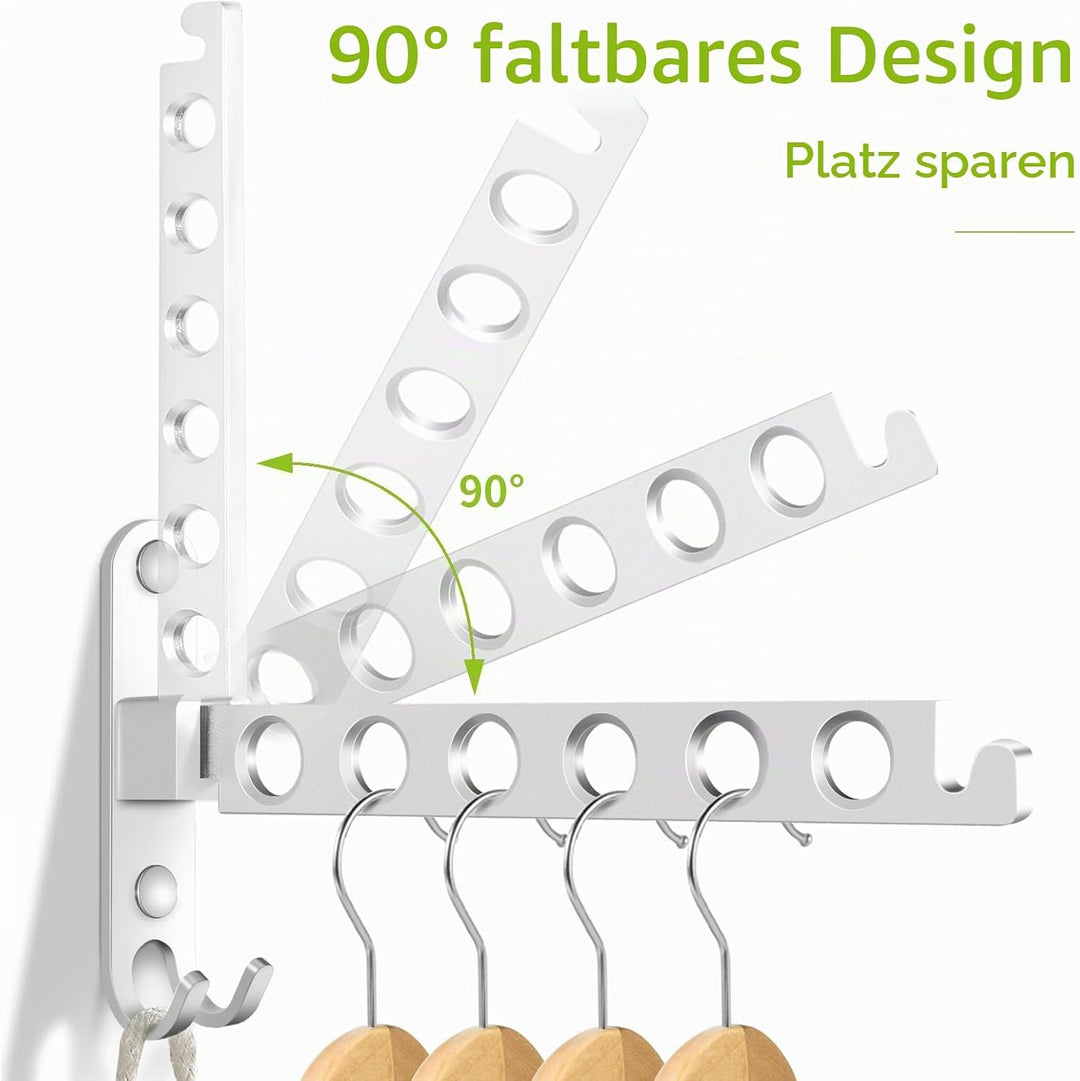 JOLY FANG Wand Kleiderlüfter, Kleiderständer kleiderhaken Klappbar mit Stange, Wandmontage Garderobe