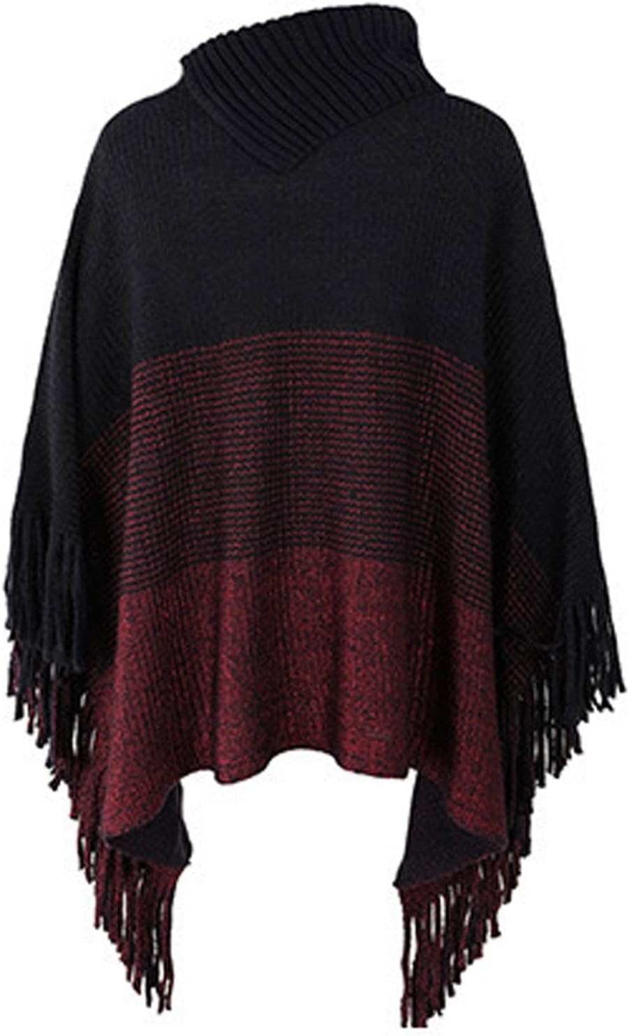Damen Poncho mit knöpfen Schal Cashmere Feeling Strick Decke Cape Cardigan für Frauen Retro Cardigan