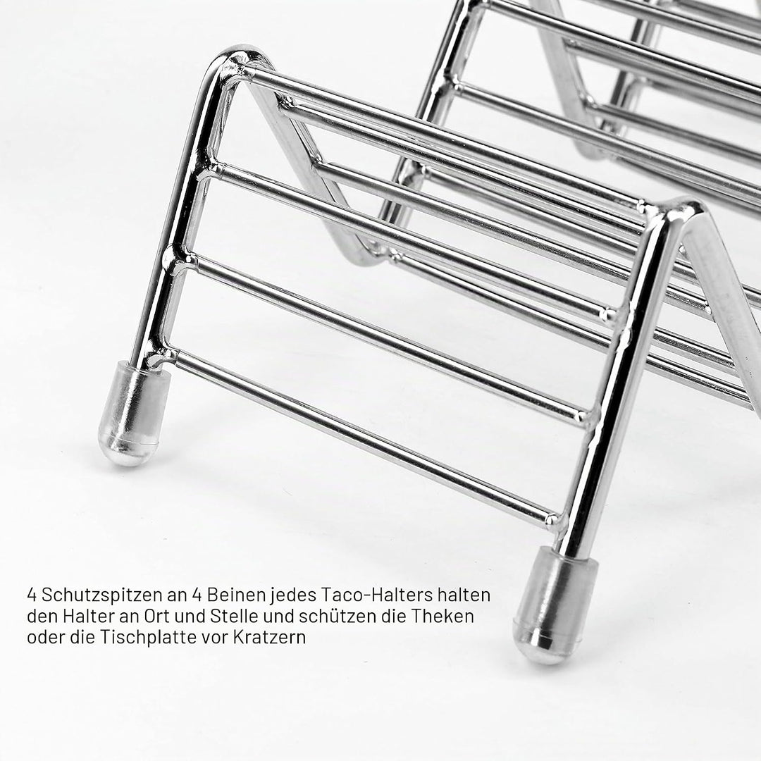 Taco-Halterung aus Edelstahl, Taco-Halter, Wellenform, Küchenzubehör, für harte oder weiche Schalen,