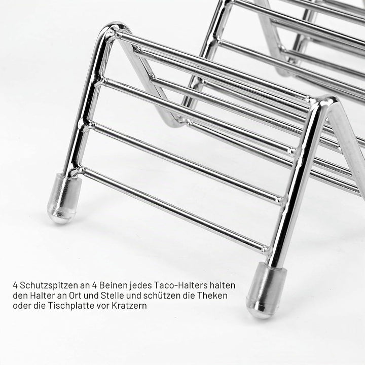 Taco-Halterung aus Edelstahl, Taco-Halter, Wellenform, Küchenzubehör, für harte oder weiche Schalen,