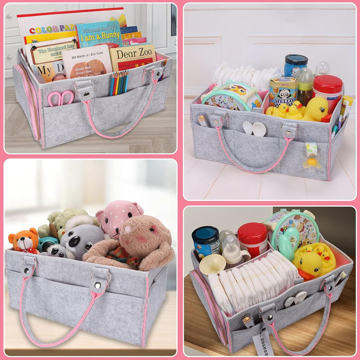 Baby-Wickeltasche, Organizer für Mädchen und Jungen, grosser Aufbewahrungskorb, tragbare Halterung,