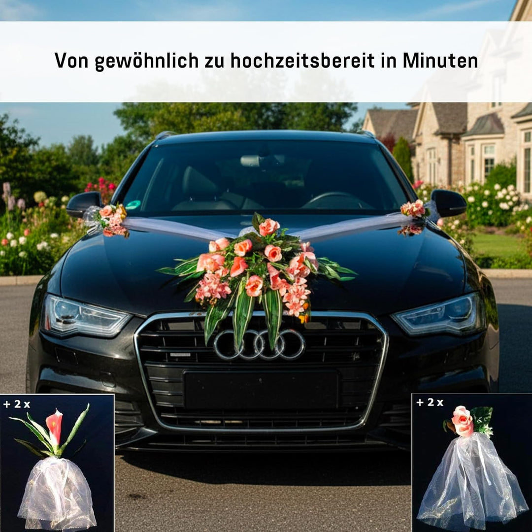 Spitze STRAUss Auto Schmuck Braut Paar Rose Deko Dekoration Autoschmuck Hochzeit Car Auto Wedding De