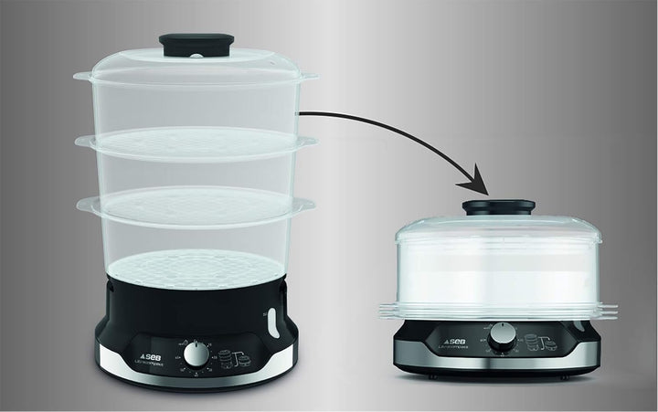 Tefal VC2048 Ultracompact Dampfgarer | Stapelbares Aufbewahrungssystem | Gesundes Kochen | 3 BPA-Fre