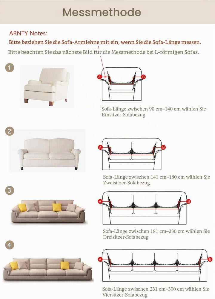 ARNTY Sofabezüge, Moderne Elastischer Sofabezug Stretch 1/2/3/4 Sitzer Couchbezug Antirutsch Blumend