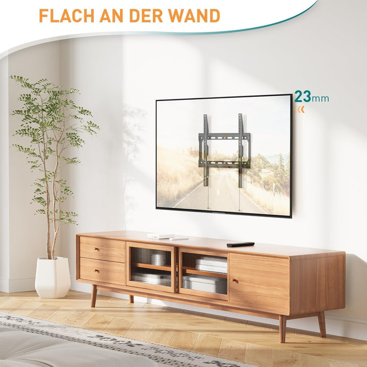 ELIVED Feste TV Wandhalterung für die meisten 26-60 Zoll Flach & Curved Fernseher, Ultra Slim TV Hal