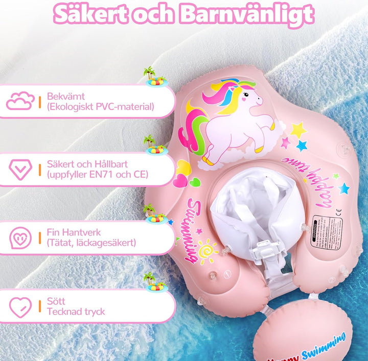 Schwimmring Baby mit Sonnendach Abnehmbarem Sonnendach Schwimmsitz Kleinkinder Schwimmhilfe für Klei