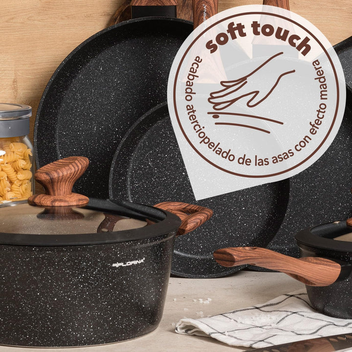 FLORINA Aluminiumtopf MASTER BLACK 24 cm 4L | Antihaftbeschichtung | Für alle Herdarten inkl. Indukt