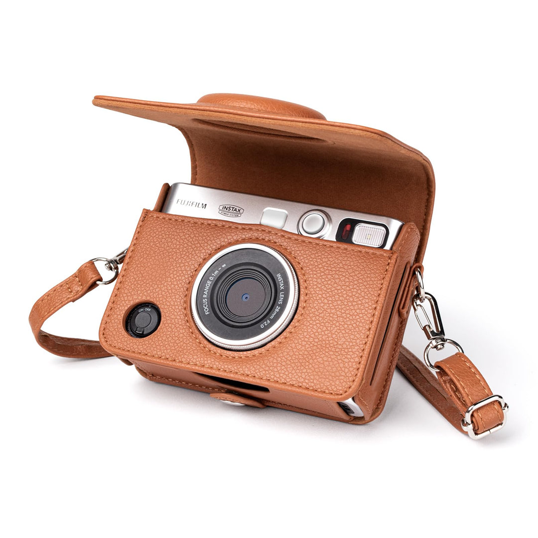 MUZIRI KINOKOO Mini EVO Hülle Kompatibel für Fuji Instax Mini EVO Instant Camera mit PU Leder Lychee