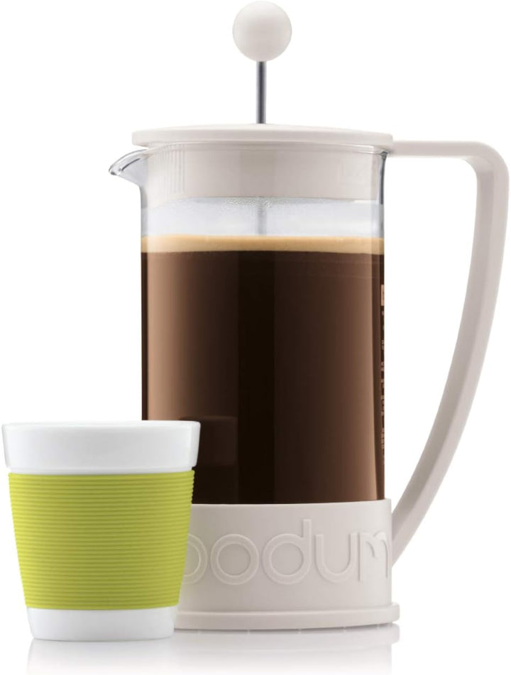 Bodum BRAZIL Kaffeebereiter (French Press System, Permanent Edelstahl-Filter, 0,35 liters) cremefarb
