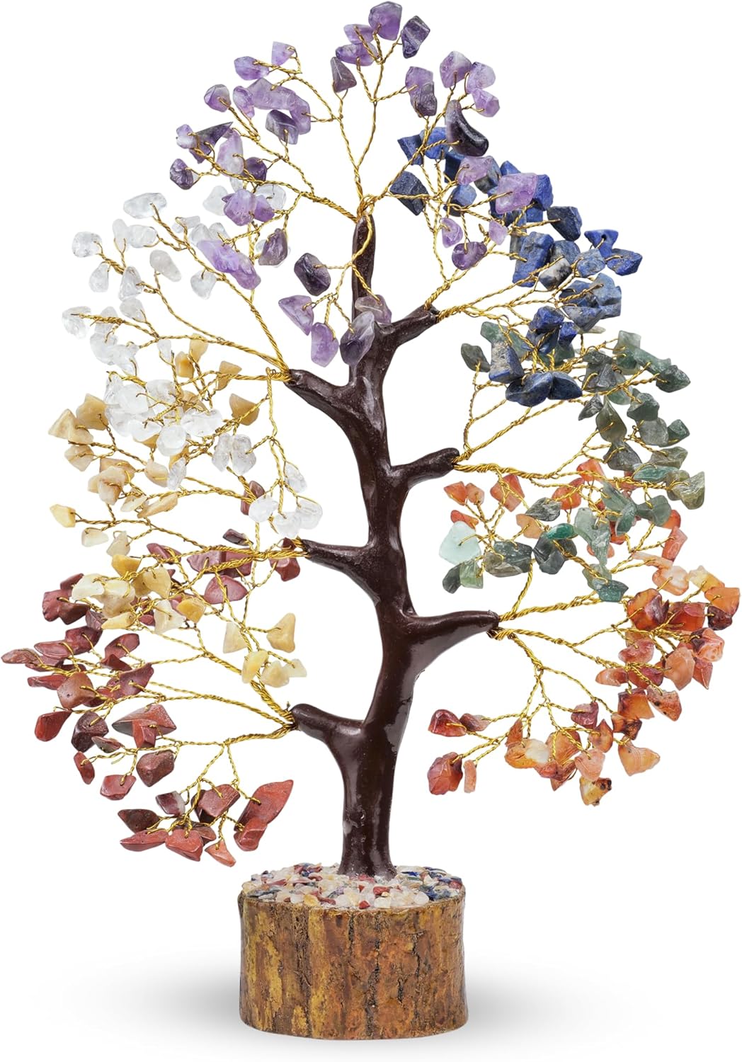 YATHABI Seven Chakra Aura Reinigungsstein Baum Ornament Geschenk Natürliche Heilung Kristall der Lie