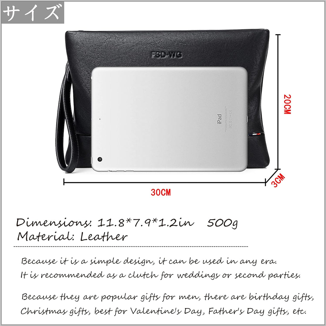 FSD.WG Herren-Clutch-Tasche, 30,5 cm, grosse Handtasche, A9186, L L A9186, L A9186