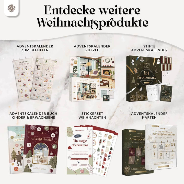 Lebenskompass® Adventskalender zum Befüllen aus Stoff für Kinder - Wandteppich mit 24 Taschen - Stof
