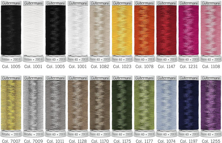 Gütermann creativ Maschinenstickfaden-Set mit 20 Spulen in verschiedenen Farben 20 Spulen classic, 2