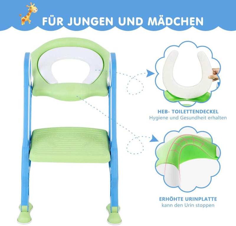 Toilettensitz Kinder mit Treppe, Toilettenaufsatz für Kinder mit Treppe Toilettentrainer Aufsatz Toi