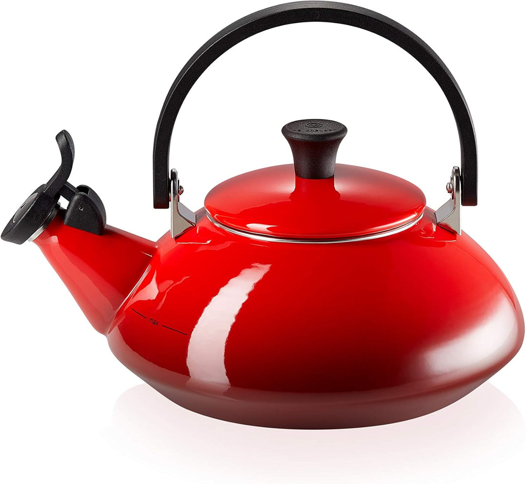 Le Creuset Zen Wasserkessel, Füllmenge: 1,6 l, Emaillierter Stahl, Kirschrot, 92009600060000, Kirsch