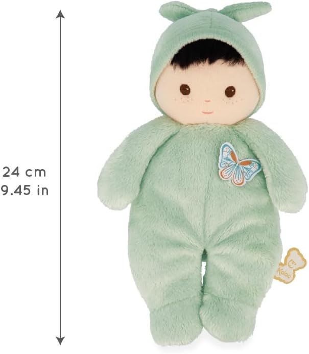 KALOO – Sehr weiche und Flauschige Babypuppe – Weicher und Zarter Körper – Stoffpuppe – Grüne Farbe