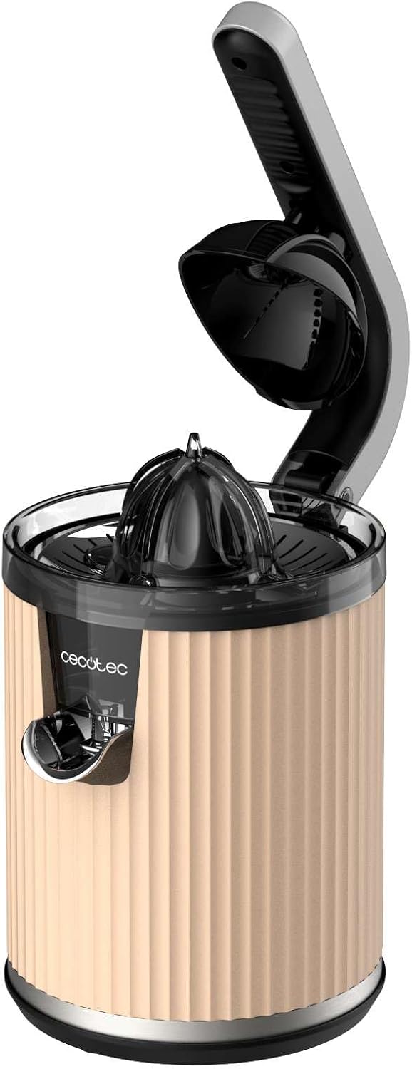 Cecotec Elektrische Zitruspresse mit Arm für Orangen und Zitrusfrüchte Xqueeze RetroJuice 600 Beige.