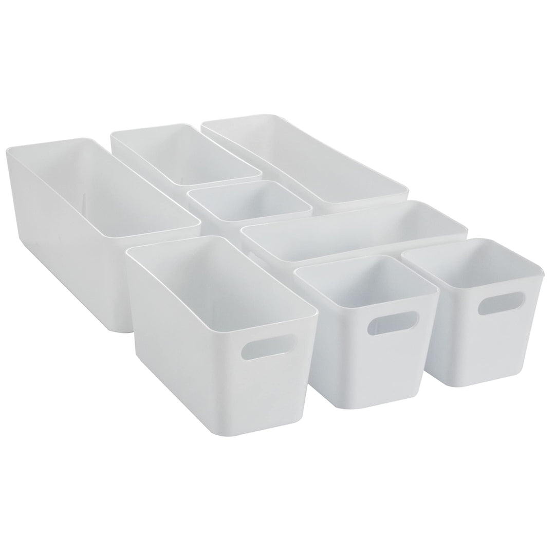 8 Teile Organizer Set - 10 cm hoch - weiss - Boxen in 3 Grössen - Schubladeneinsatz - passend für Sc