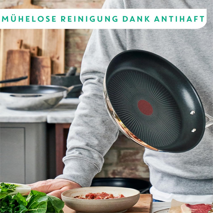 Tefal Jamie Oliver by Cook's Direct On Wokpfanne, 28 cm, Antihaftversiegelung, Thermo-Signal, geniet