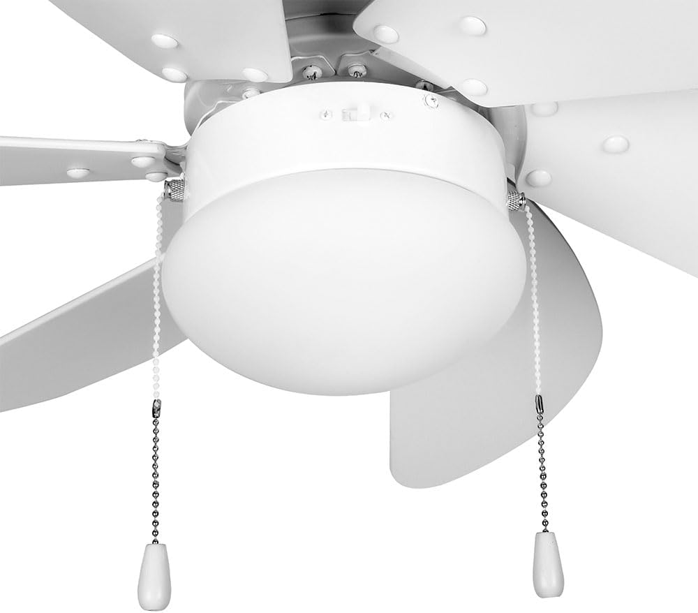 Orbegozo CP 15076 B - Deckenventilator mit Licht, 6 Blätter aus Holz, leise, 3 Ventilatorgeschwindig