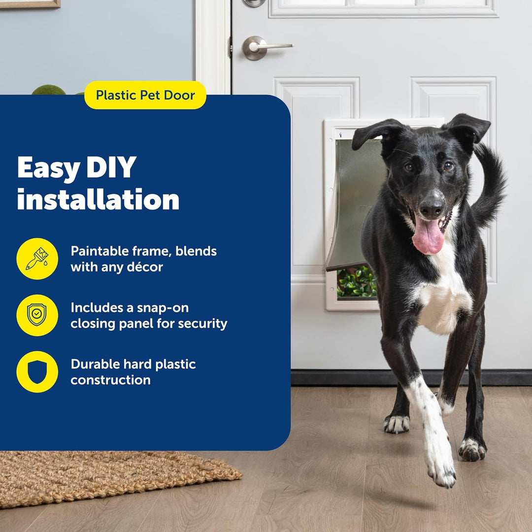 PetSafe Rostfreie Kunststoff-Hundetür für die Installation in Innen- und Aussentüren oder Wänden, la