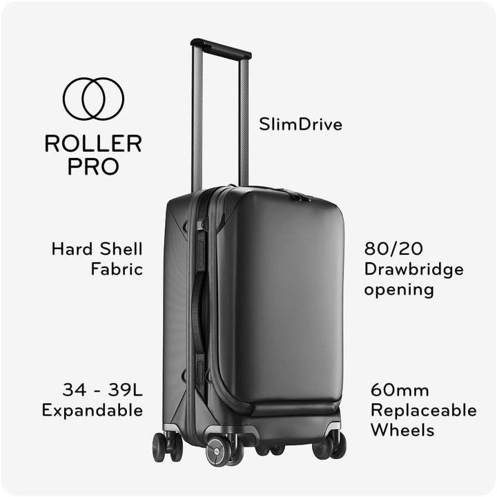 Peak Design Roller Pro – Kleiner erweiterbarer Koffer mit Rädern, Kohlefasergriff, Hubbrückenöffnung