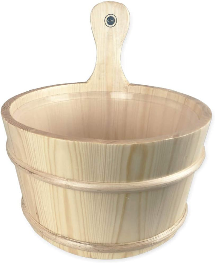 SudoreWell® Sauna Set mit Saunakübel + Saunakelle aus hochwertigem Pinienholz plus Saunaduft 500ml W