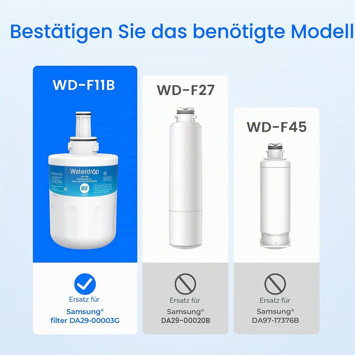 Waterdrop DA29-00003G Kühschrank Wasserfilter, Ersatz für Samsung® AquaPure Plus DA29-00003G, DA29-0