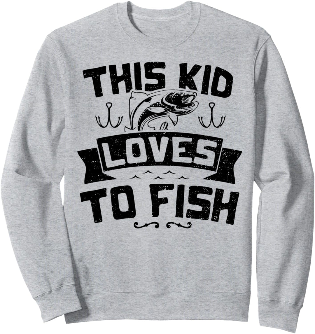 Liebe: This Kid Loves To Fish - Angeln Sprüche Sweatshirt
