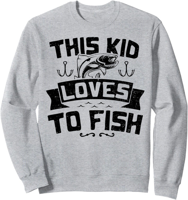 Liebe: This Kid Loves To Fish - Angeln Sprüche Sweatshirt