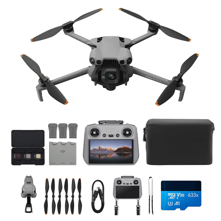 DJI Mini 5 Pro Fly More Combo Plus mit DJI RC 2 Bundle mit Kartenleser + Speicherkarte, 4K Drohne mi