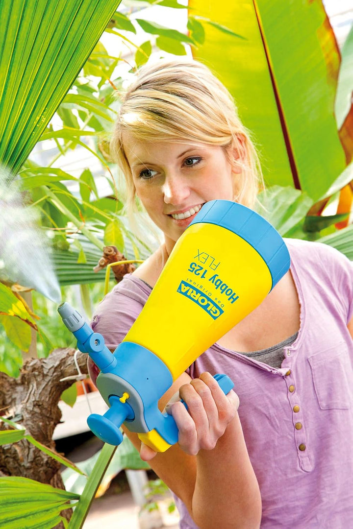 GLORIA Drucksprüher Hobby 125 FLEX | 1,25 L Sprühflasche | Gartenspritze/Handsprüher mit flexibler L